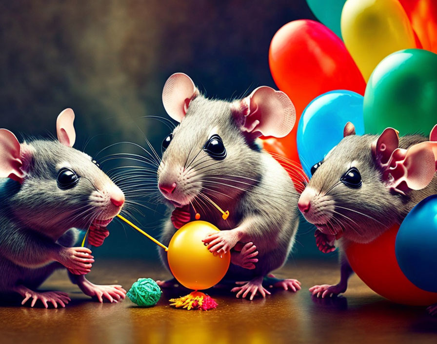 rats and clowns making animal balloons