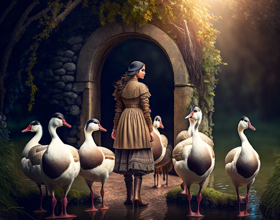 The Shepherdess and her Geese