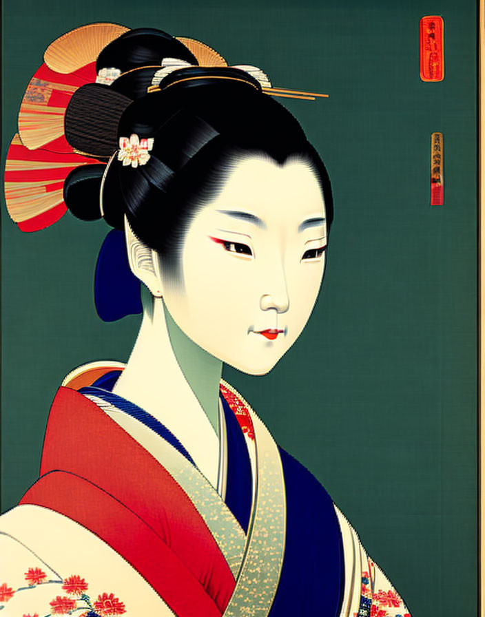 GEISHA by HIROSHIGE VerY Good Ukiyo-e Portrait