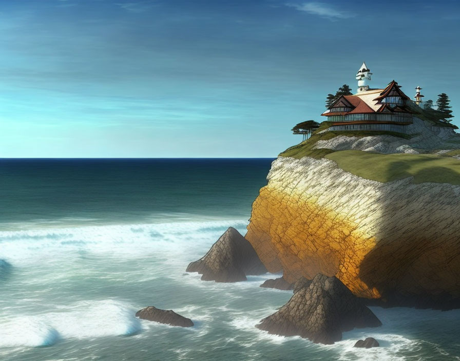 A cliffside mansion VERY GooD-Best landscape