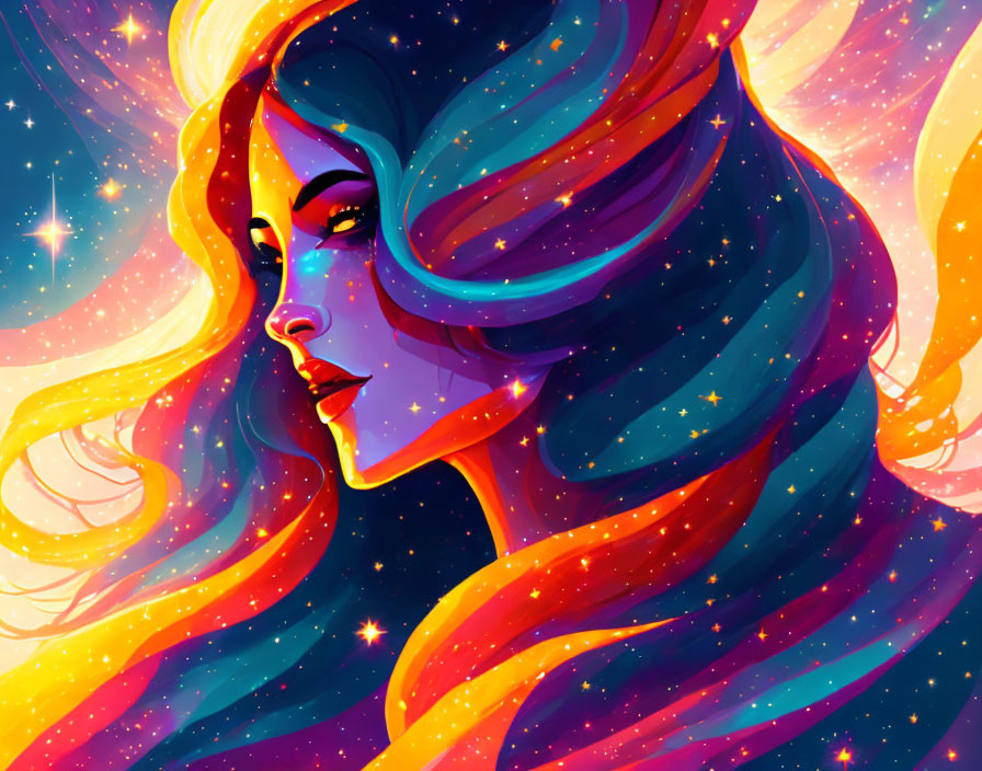 Star Goddess in a starscape Very Good