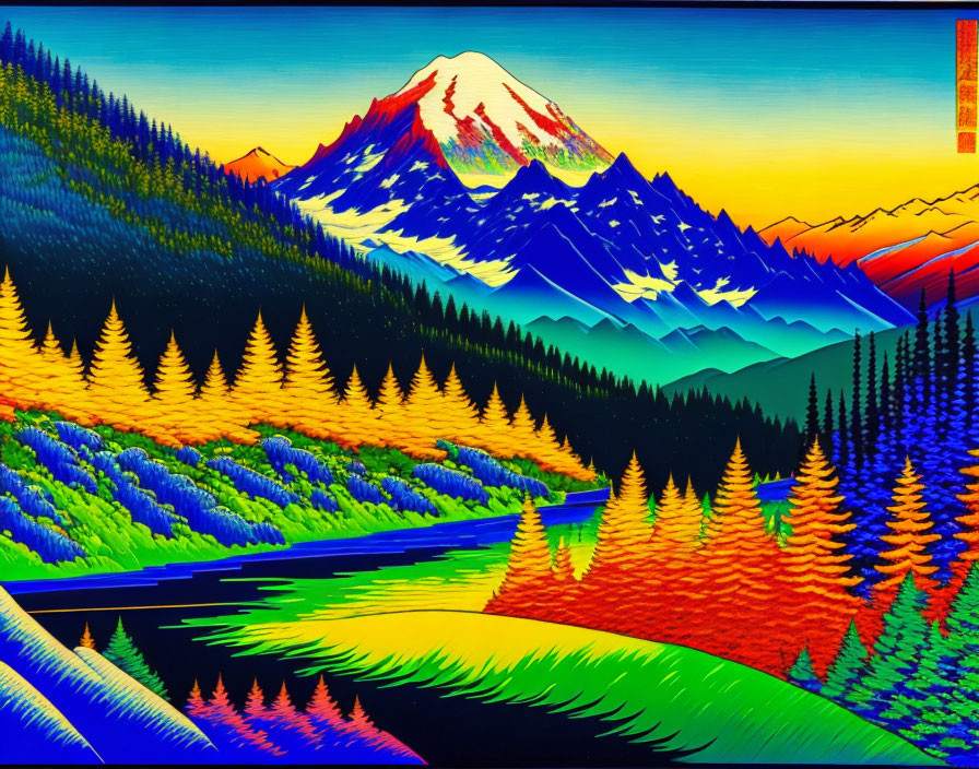 Iridescent Mount Rainier WA landscape verY gooD