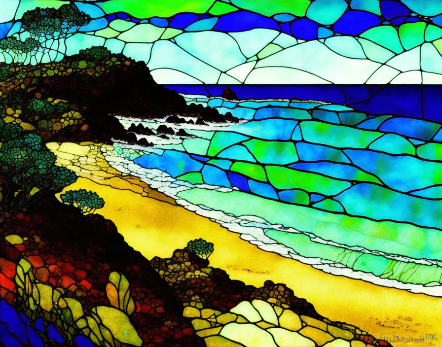 Stained Glass Seashore Very Best Trending