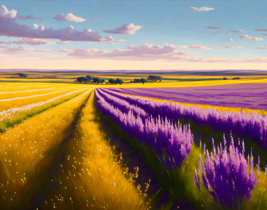 Prairie Gold and Purple Landscape VeryGood AJJones