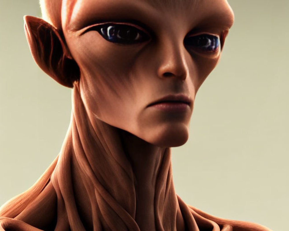 Blonde-Haired Humanoid with Dark Eyes and Pointed Ears