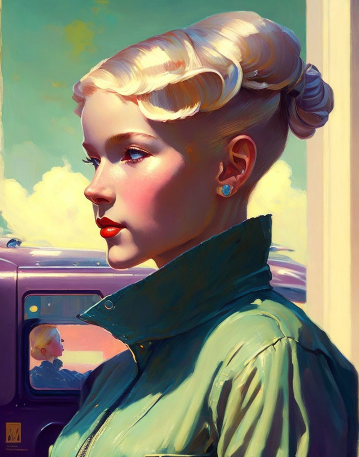 Blonde female android ROCKWELL Very Good Portrait