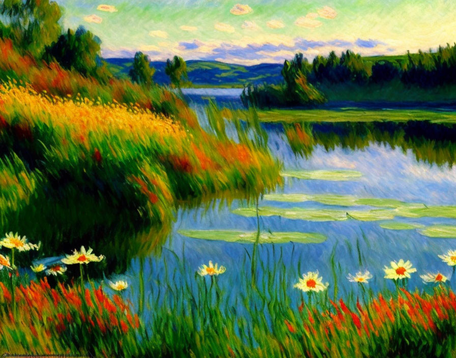 At the Water's Edge IMPRESSIONISM VERY GOOD Lake