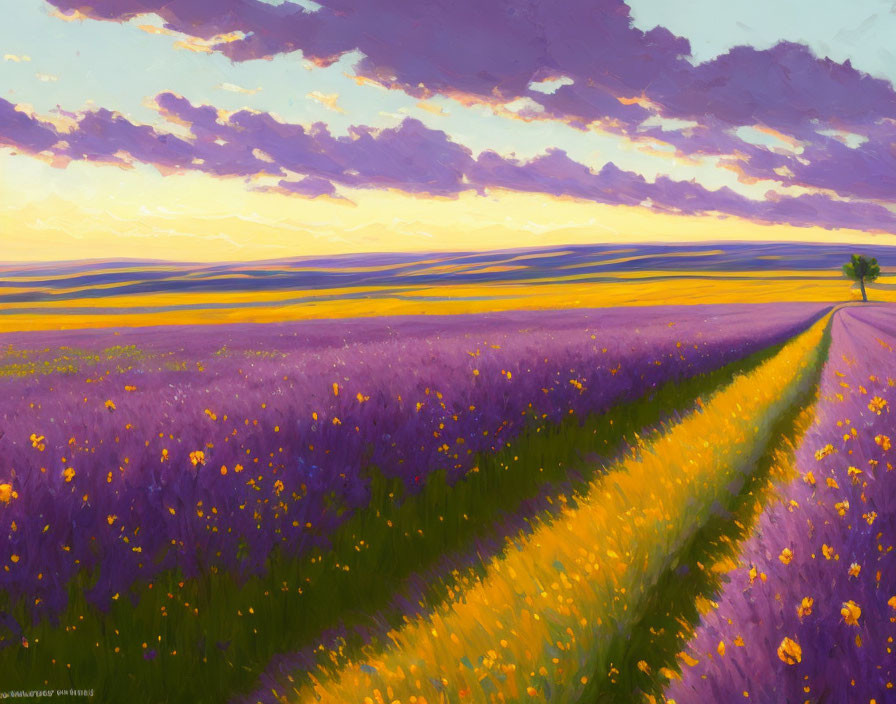 Purple Sage Violet Sky Landscape VeryGood AJ Jones