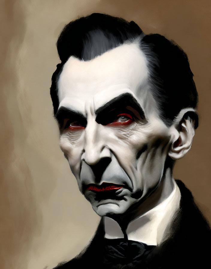 Abraham Lincoln portrayed with vampire-like characteristics