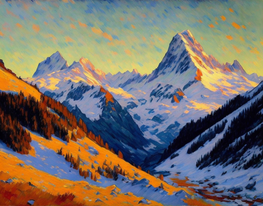 Swiss Alps Post-Impressionism VERY Good - Best