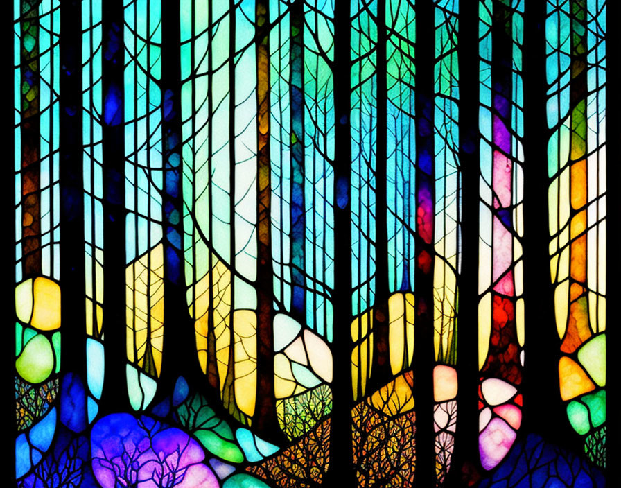 Stained Glass Forest VERY GOOD to BesT landscape