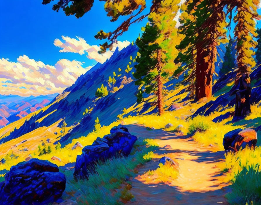 Pacific Crest Trail CA Impressionism VerY GooD