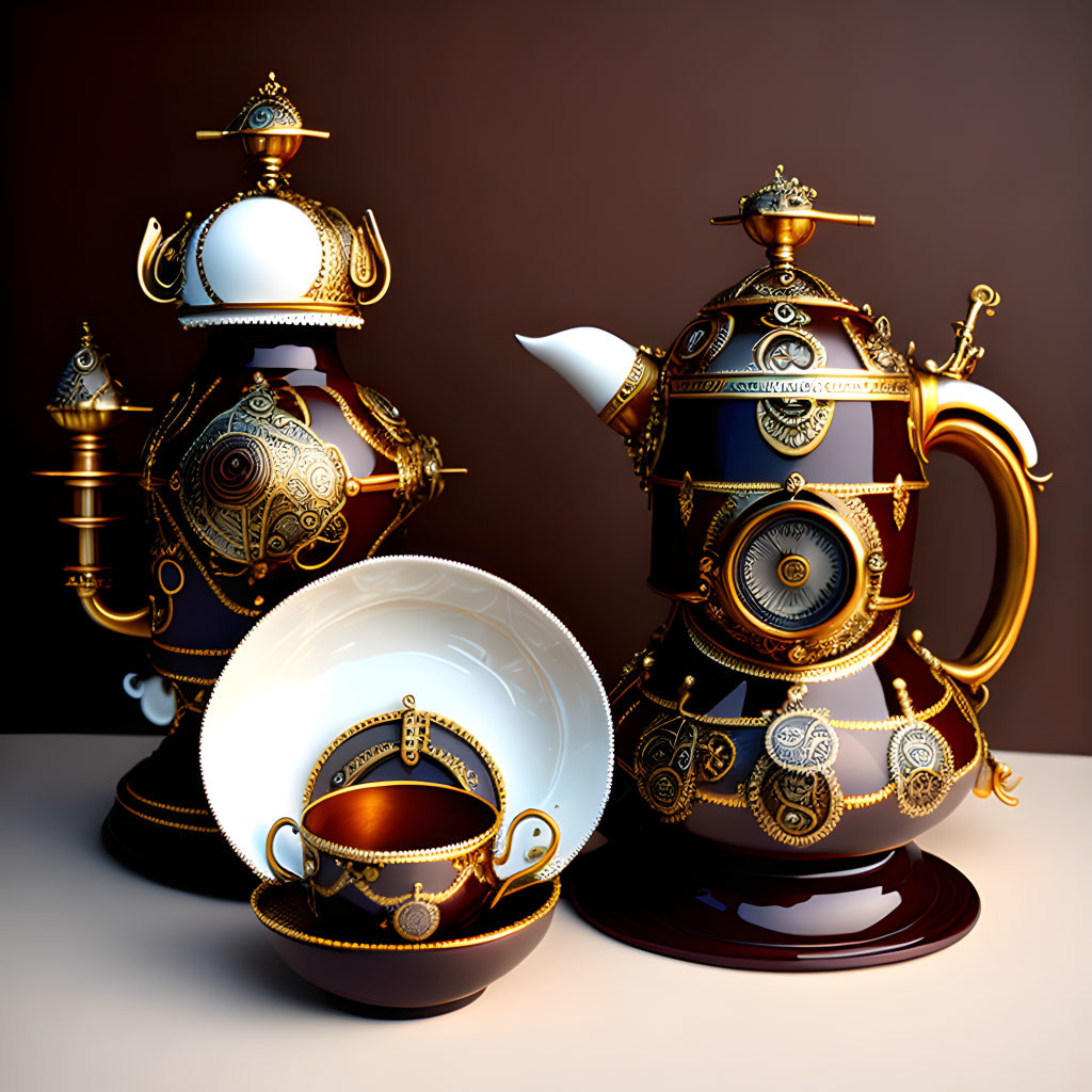 Steampunk Porcelain Set