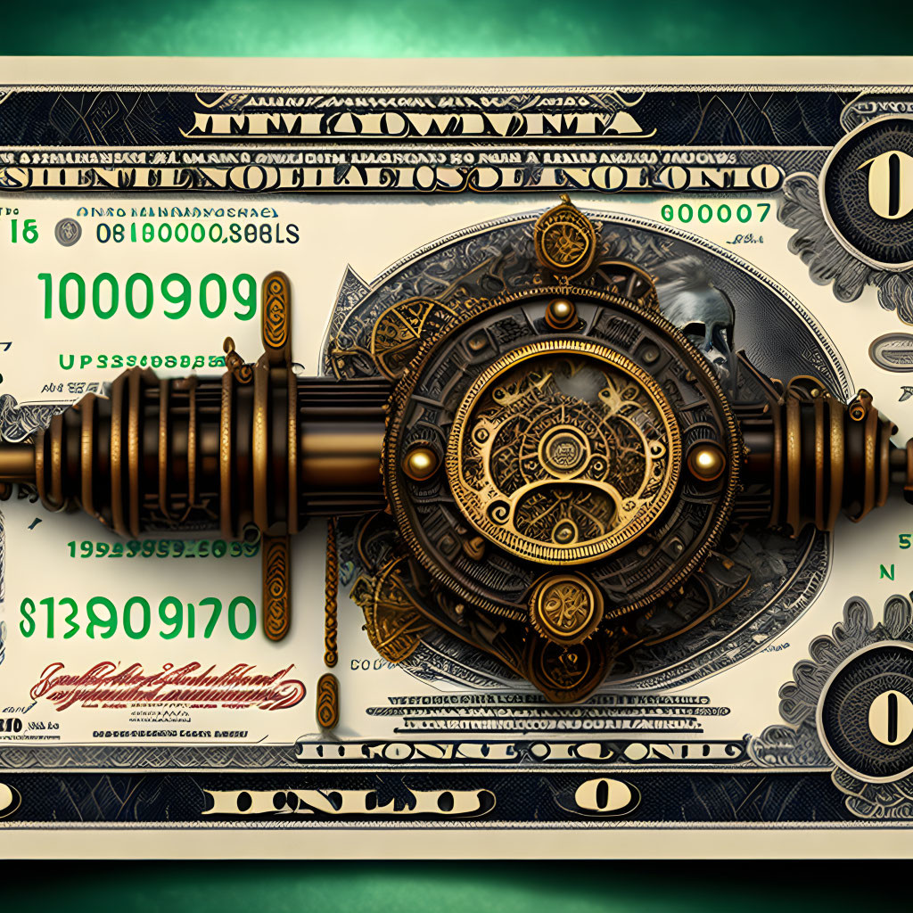 Steampunk 100 dollar bill
