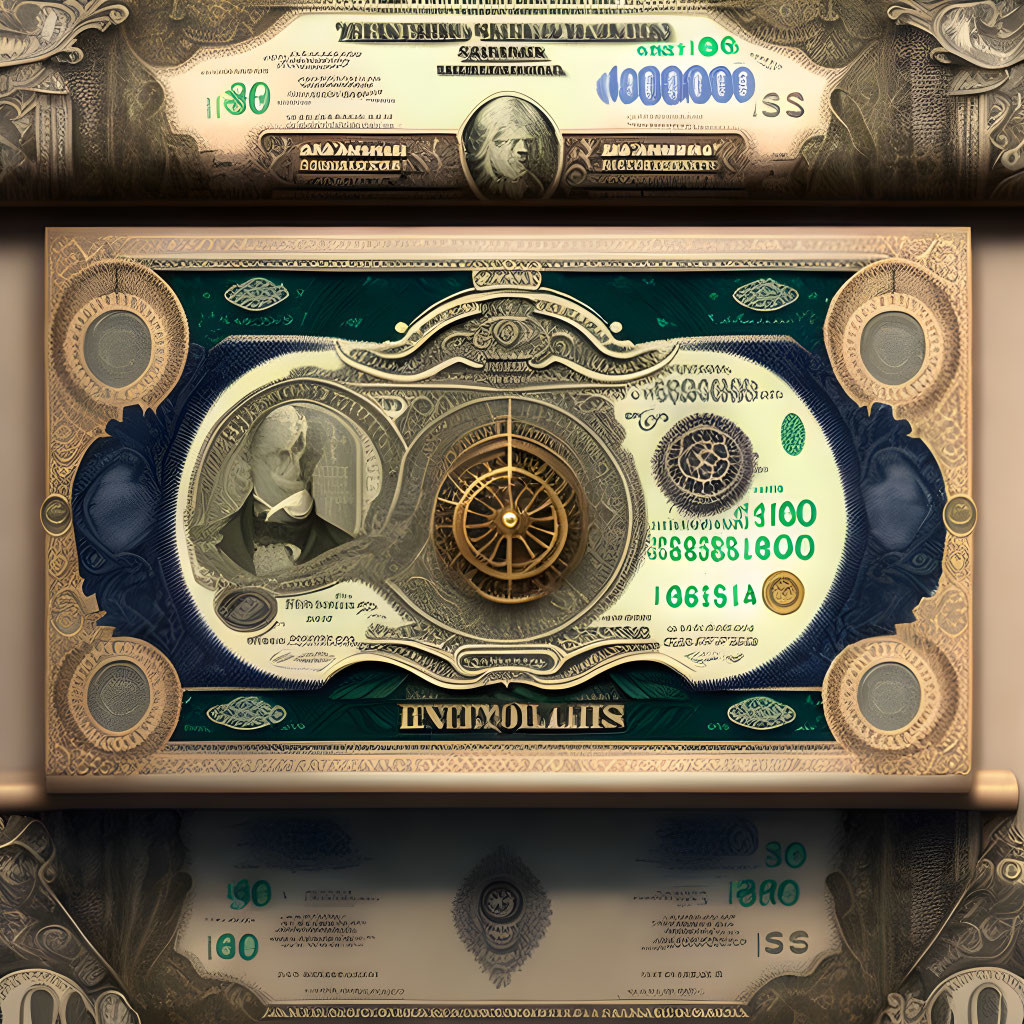 Steampunk 100 dollar bill 