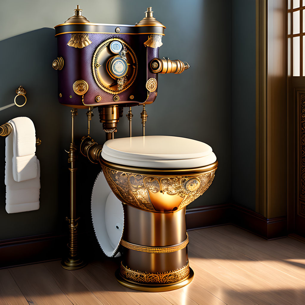 Steampunk toilet