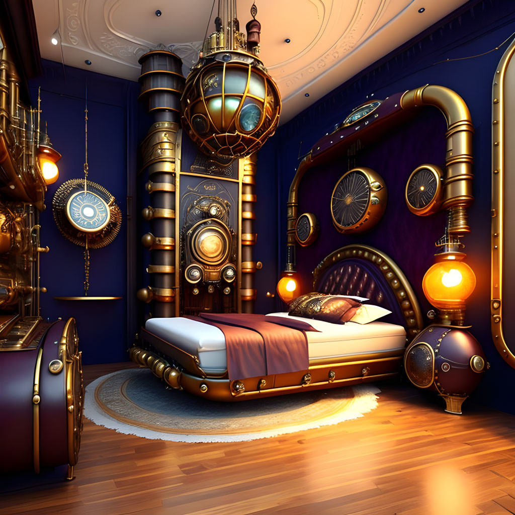 Steampunk bedroom