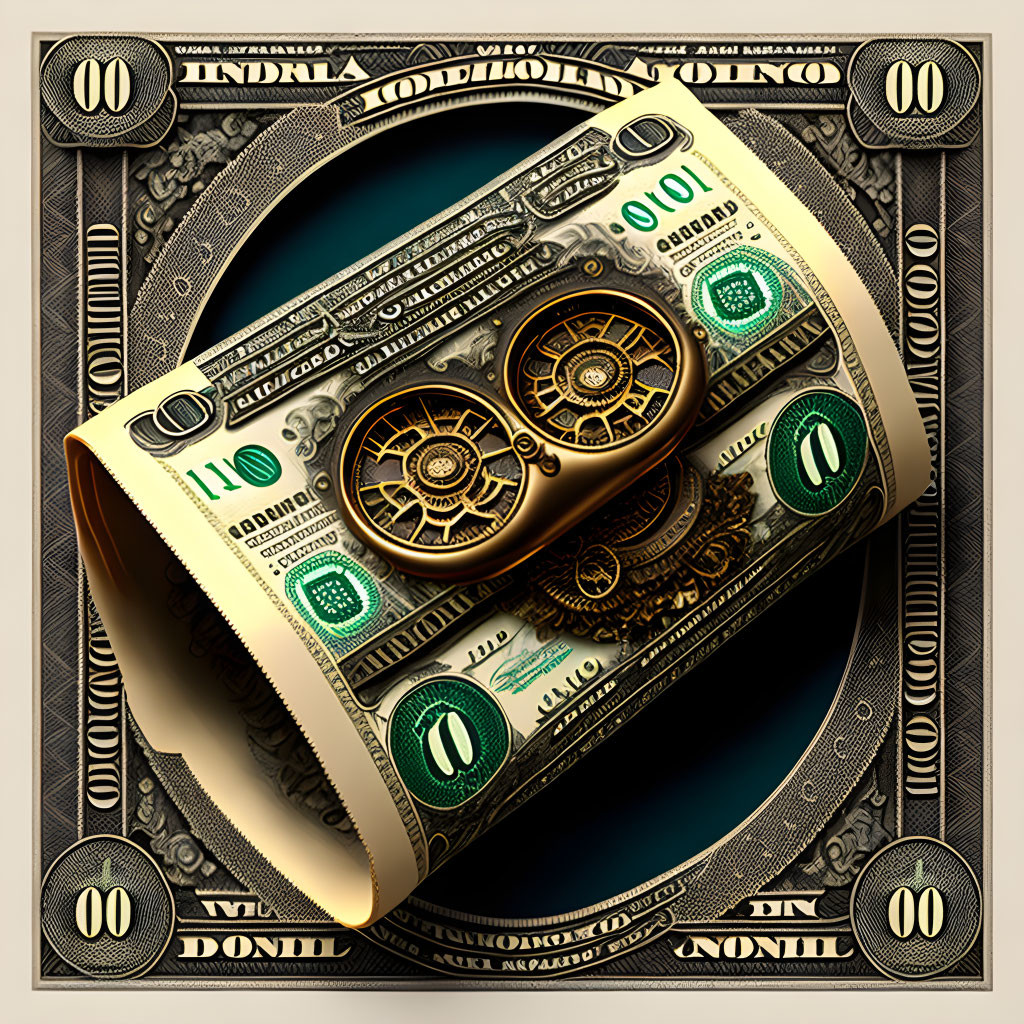 Steampunk 100 dollar bill 