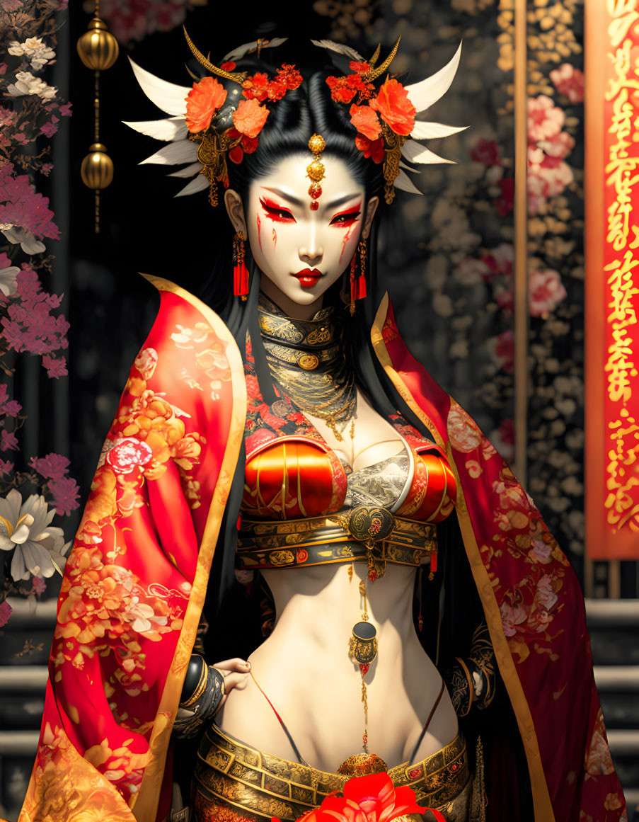 Oiran offering her services.