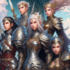 Fantasy Characters in Armor with Pointed Ears and Confident Expressions