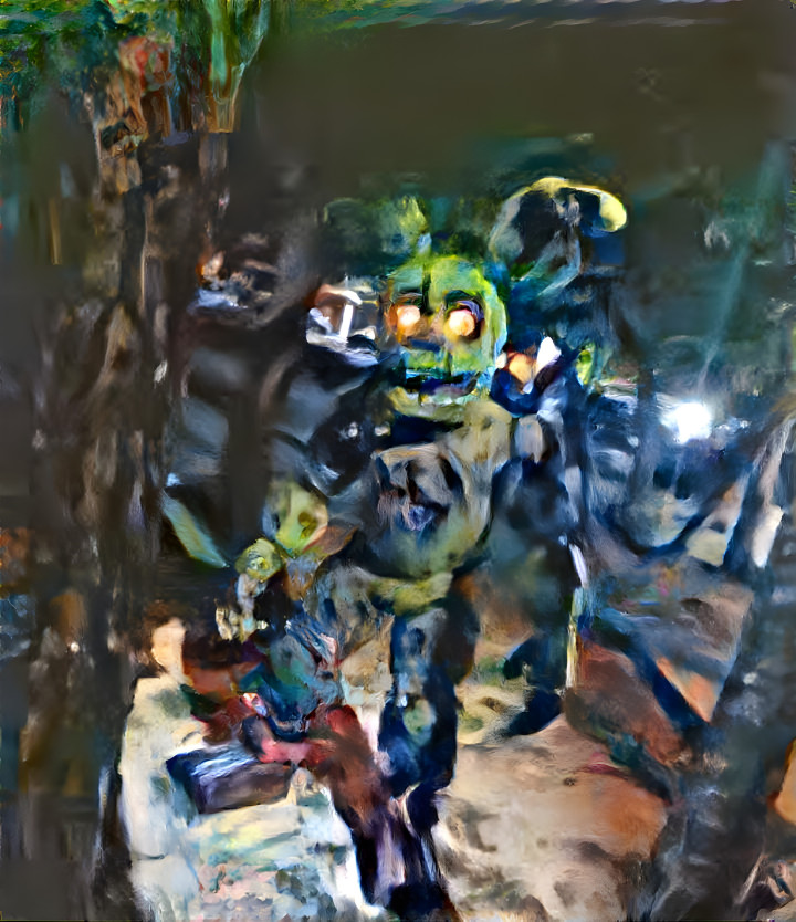 Springtrap with an open gaping mouth