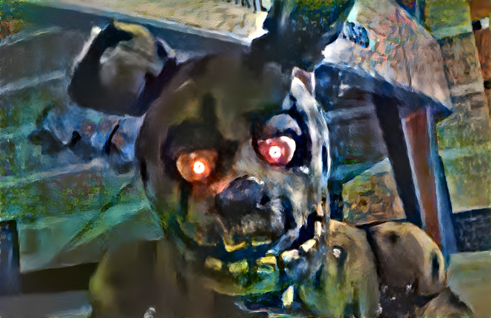 Springtrap leaning close-