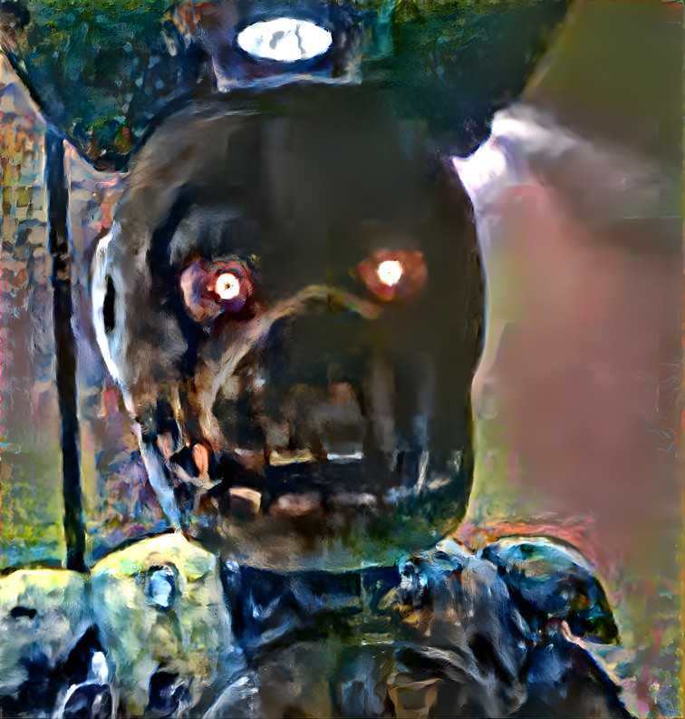 Springtrap with glowing eyes