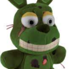 Cartoon Bunny Illustration: Green Fur, Large Eyes, Zipper Mouth