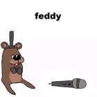 Animated bear in clothes with microphone under "fedPy" logo