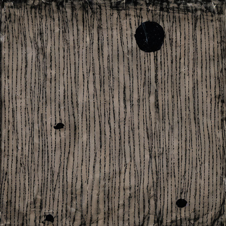 Abstract art: Textured surface with vertical streaks and dark spots