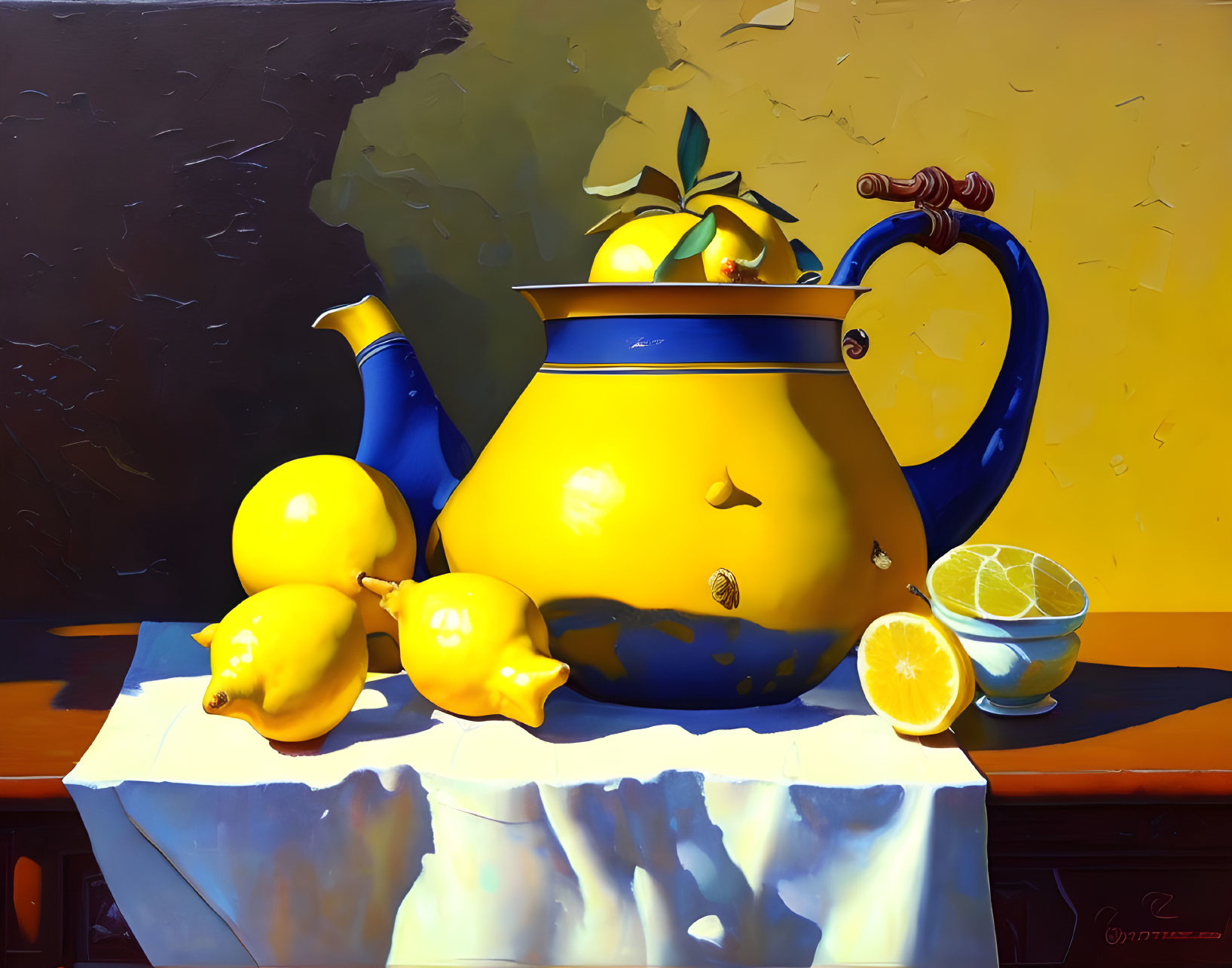teapot and lemons 
