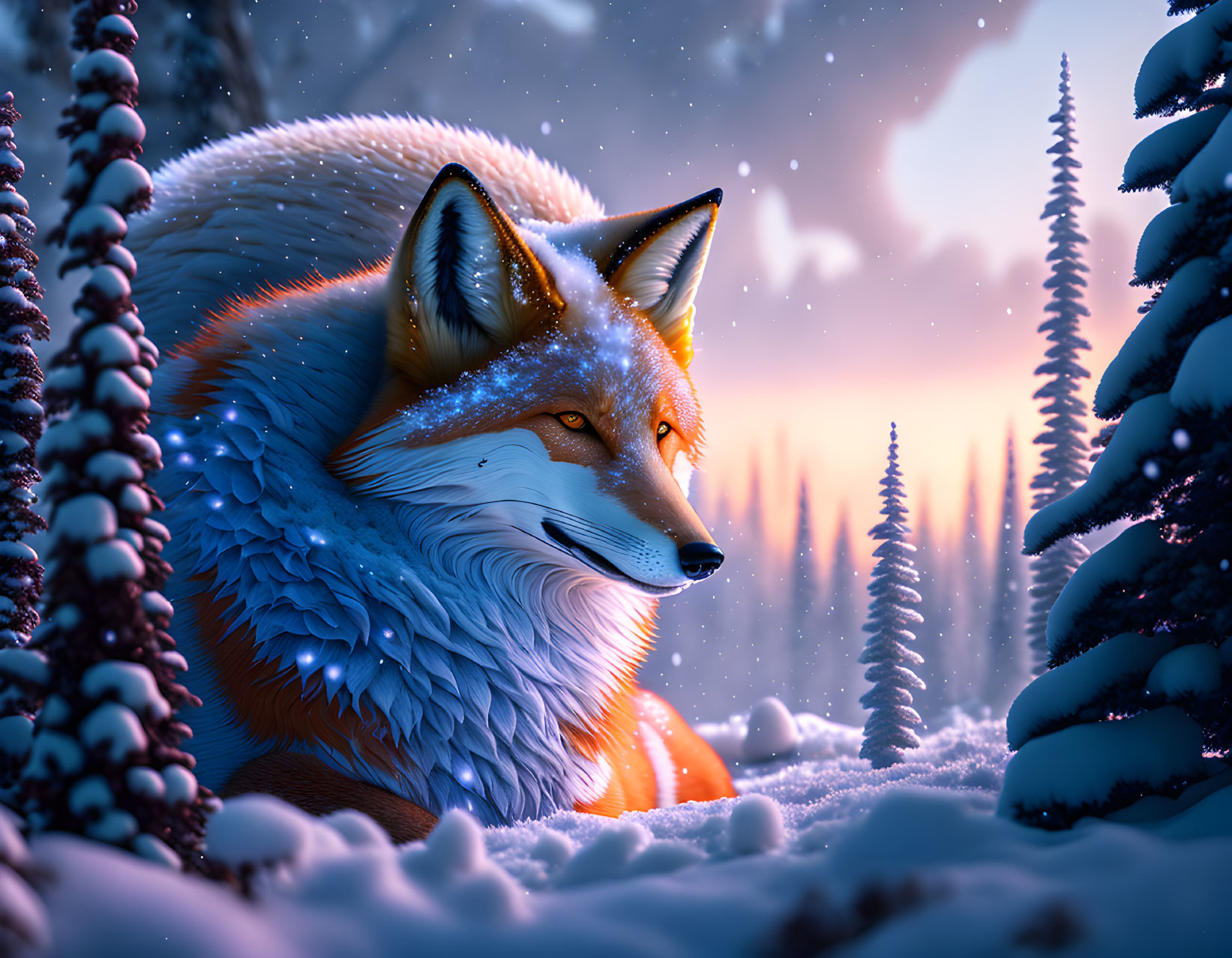 The Great Snow Nine Tail Fox