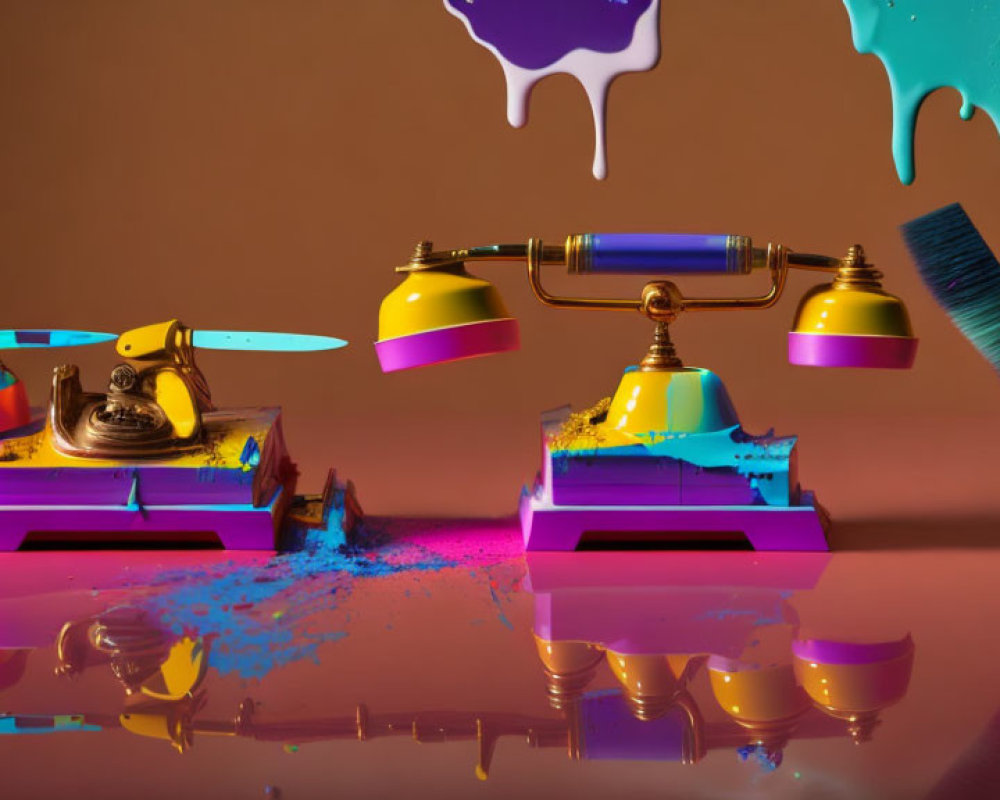 Vibrant 3D Illustration of Colorful Cleaning Equipment