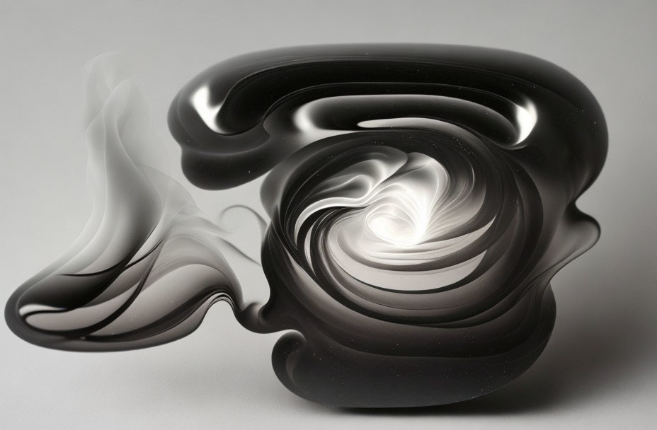 Monochrome abstract swirls on light background