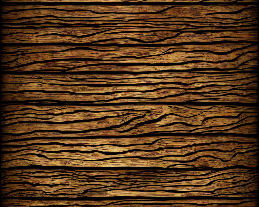 Dark Brown Textured Wooden Planks with Pronounced Grain Patterns
