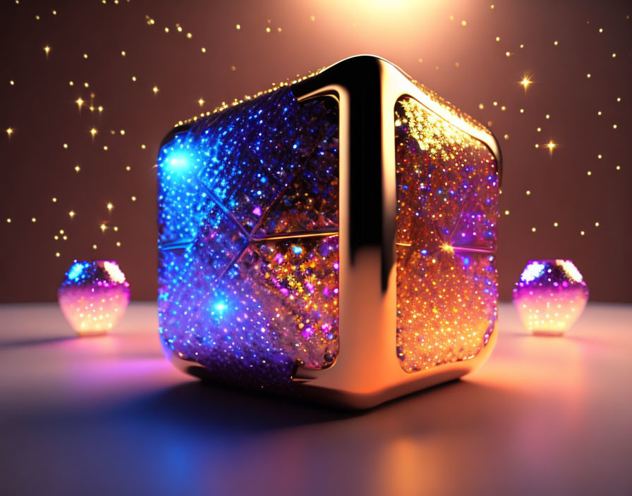 Borg cube with sparkles