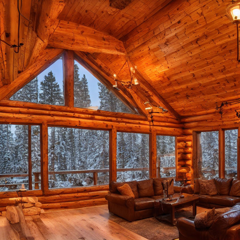  8k resolution cozy loft ambiance wooden cabin