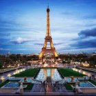 Iconic Eiffel Tower at Dusk Overlooking Seine River