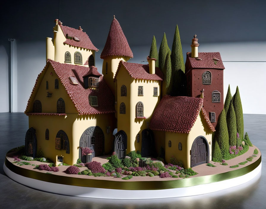 Detailed Model of Whimsical Fairy Tale Village