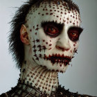 Person with Pin-Cushion Effect Makeup and Prosthetics