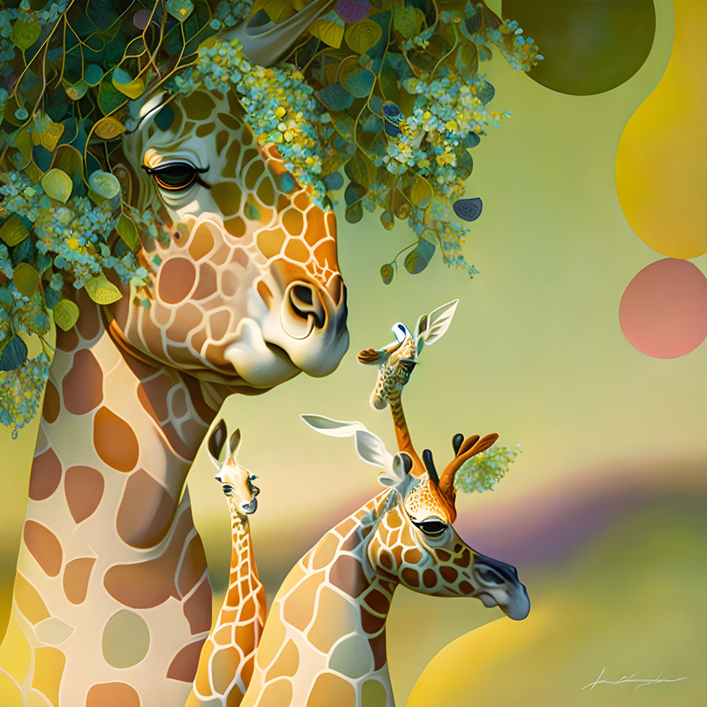 Family of Giraffes