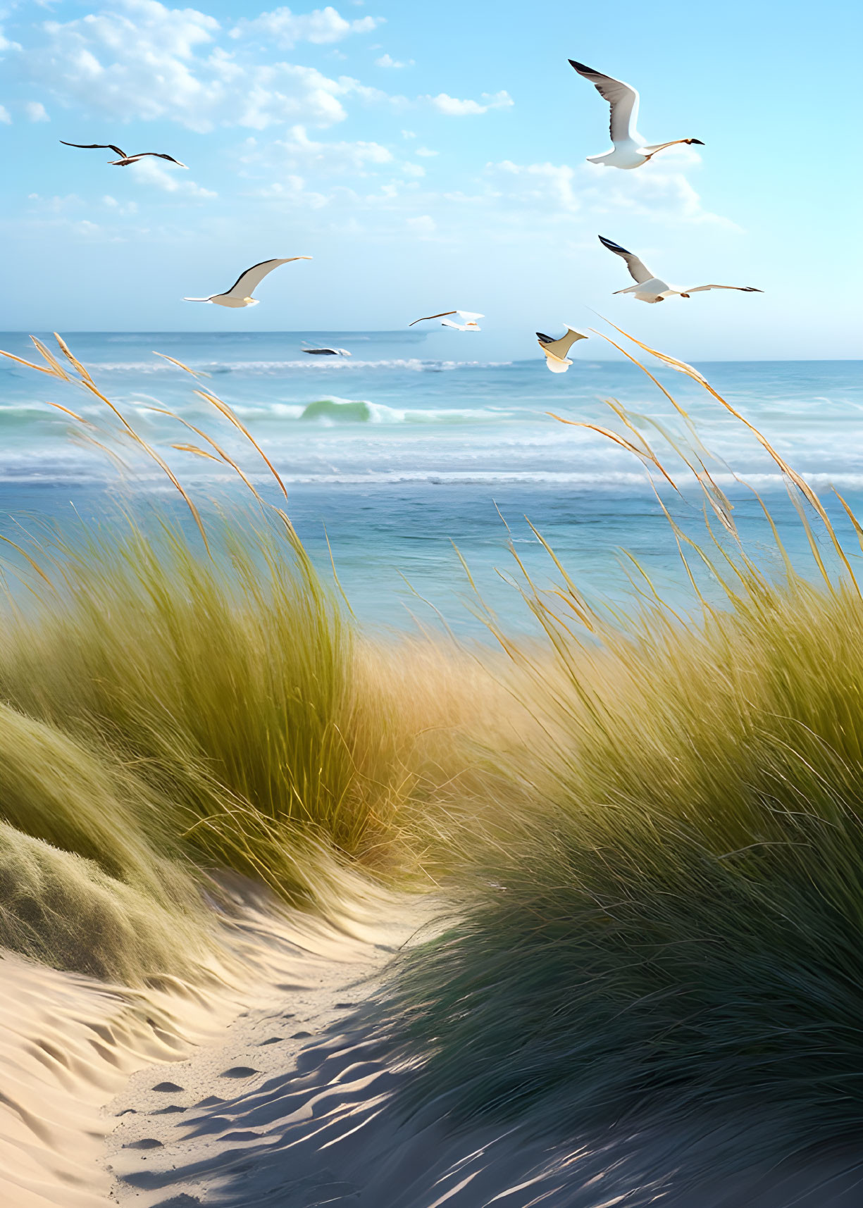 Sand Drifts and Seagulls