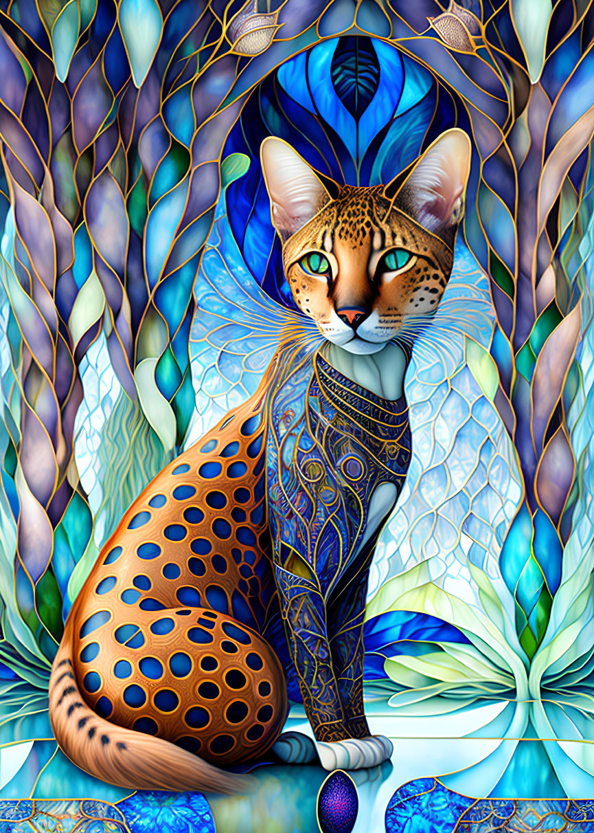 Tiffany Glass Cat