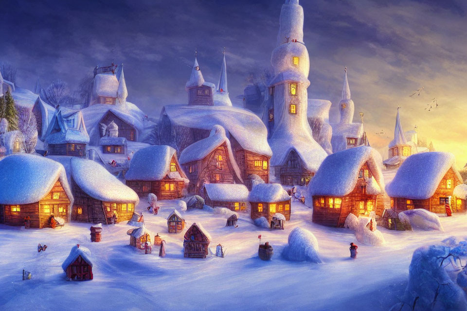 Scandinavian winter village