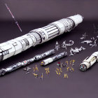 Miniature Science Fiction Models: Spacecraft, Figures & Accessories on Dark Surface
