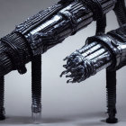 Detailed Mechanical Prosthetic Arm with Intricate Design of Wires and Metal Components