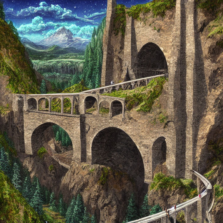 Bridge to a Mountain village