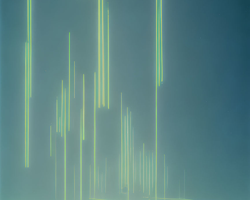 Abstract vertical light streaks in soft blue and yellow hues