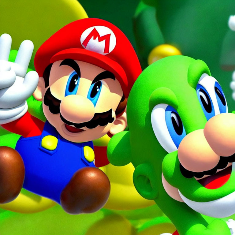 Famous video game characters smiling together