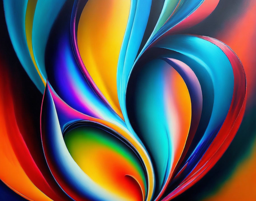 Colorful Swirling Abstract Art with Glossy Finish